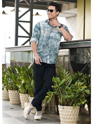 Grey Tie Dye Cotton Shirt